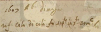 Nicolò's burial record seen here is made up of two sections of register image 003 from the Sciacca Register titled 'Matrix Deceased 1606-1906; Deceased 1, 1606-1637; St. Vito' on the Agrigento Archives website.