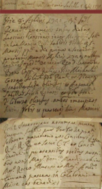 Their marriage record seen here is made up of 2 images. The top is index image 06 and the bottom is a composite of the 2 sections of register image 164. They are from the Sciacca Register titled 'Marriage Matrix 1568-1902; Marriages 6, 1711-25; 1719-1722' on the Agrigento Archives website.